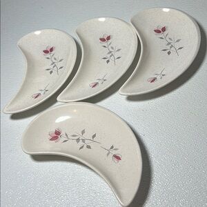 Franciscan Duet Rose Crescent Salad Plates Retired Set of 4